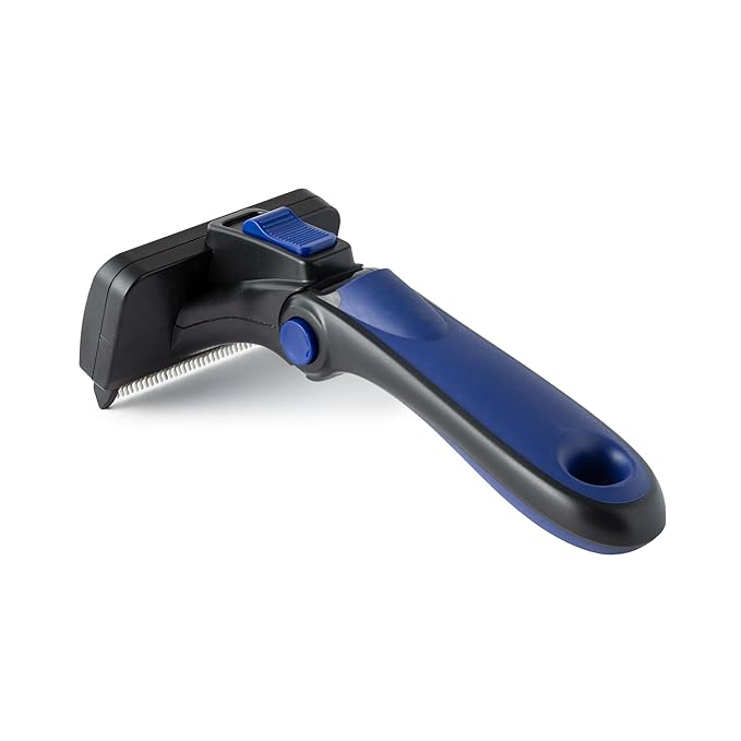 Deshedding Dog Brush for Short/Medium Hair (Medium,Blue) – Gentle Deshedding tool for Dogs & Cats – Reduces shedding, without damaging topcoat. Removes Loose Fur & Dead Undercoat.