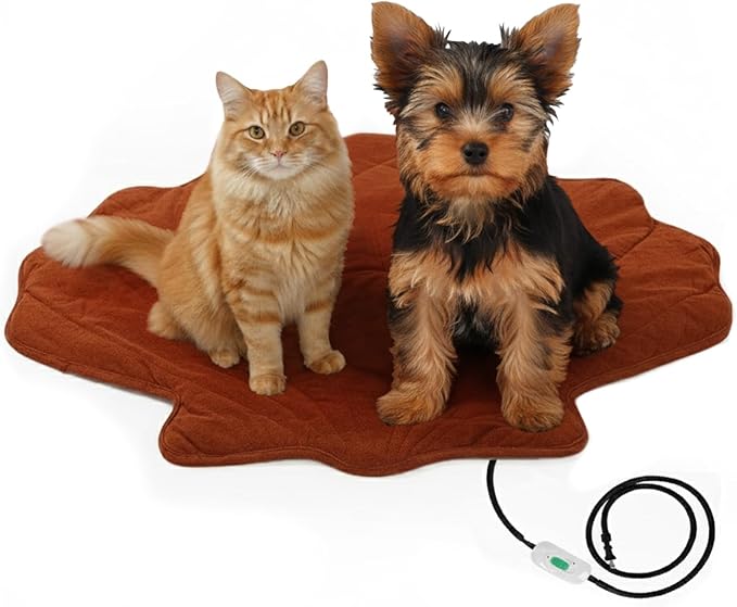 Red Shell Shaped Dog Heating pad (36"x26"), Pet Heating Pad for Dogs and Cats, Waterproof, Chew Resistant Cord, Adjustable Temperature, Machine Washable Cover,for Indoor/Outdoor Use
