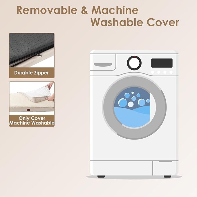 EHEYCIGA Orthopedic XL Dog Beds for Extra Large Dogs with Removable Washable Cover for Crate, Camel, 41x27