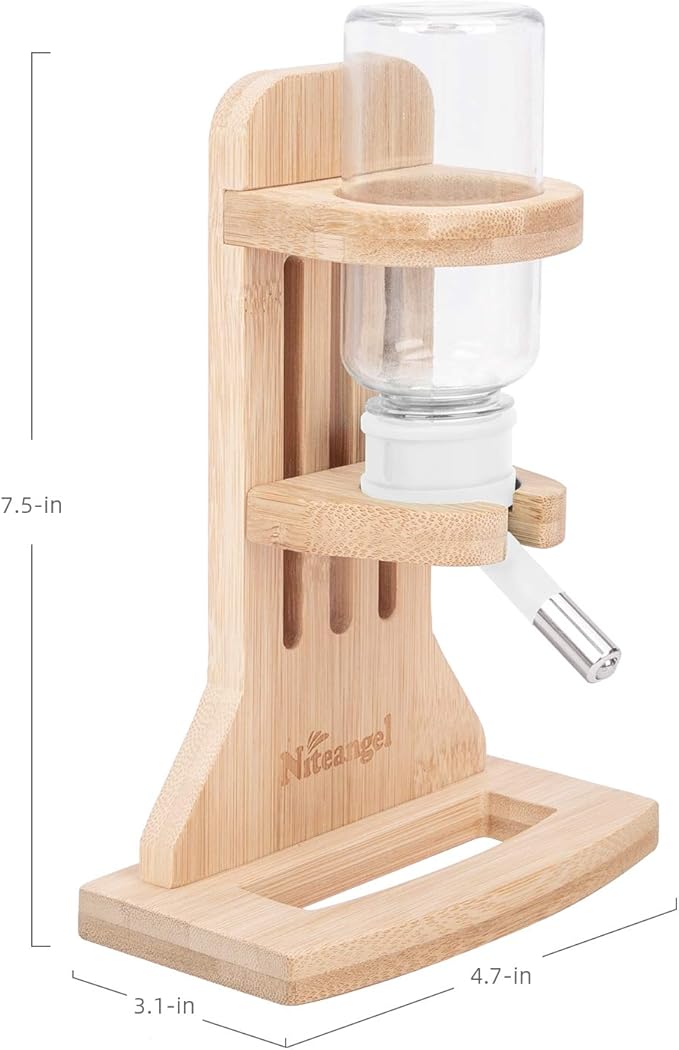 Niteangel Water Bottle with Stand for Syrian Dwarf Hamsters Gerbils Mice Rats Degus Small pet Rodents(White)