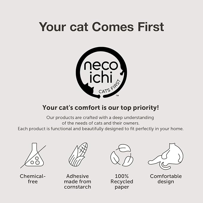 Necoichi Premium Comfort Series Cat Scratcher Curved Lounger and Scratcher Bed (c.Oak Bed, Large)