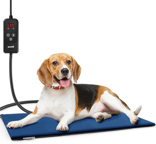 Pecute Pet Heating Pad, 6 Adjustable Temperature with Timer, Dog Heating Pads with Dual-Resistant Cable, Waterproof Layer, Cat Heated Pad, Electric Indoor Heated Pads for Dogs Cats