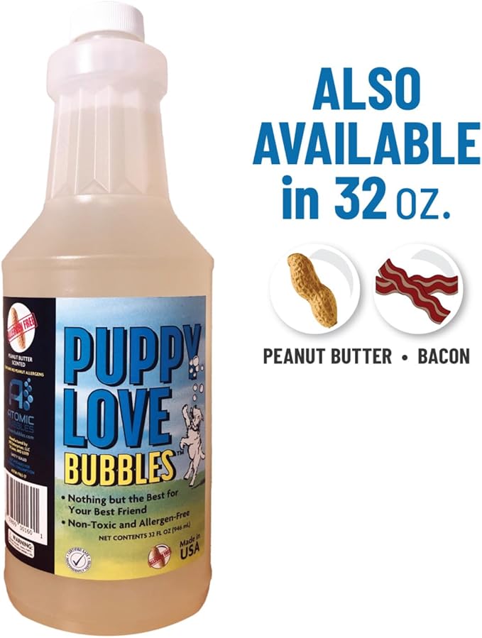 Puppy Love Bubbles, Peanut Butter Scented Bubbles 4oz. Bottle-2 Pack in Peanut Butter Flavor for Dogs