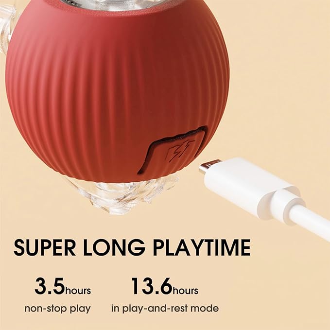 Interactive Cat Toys Ball,Movable Cat Toys, Smart 360° Automatic Rolling Pet Ball, USB Rechargeable, Ideal Christmas Halloween Pet Gift, Relieves Boredom for Indoor Cats