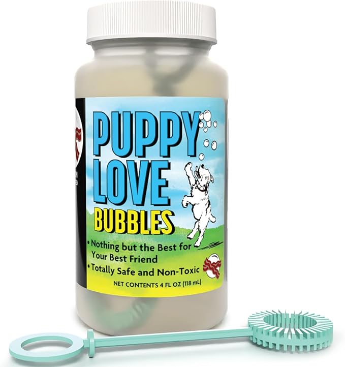 Puppy Love Bubbles, Bacon Scented Bubbles 4oz. Bottle-2 Pack in Bacon Flavor for Dogs