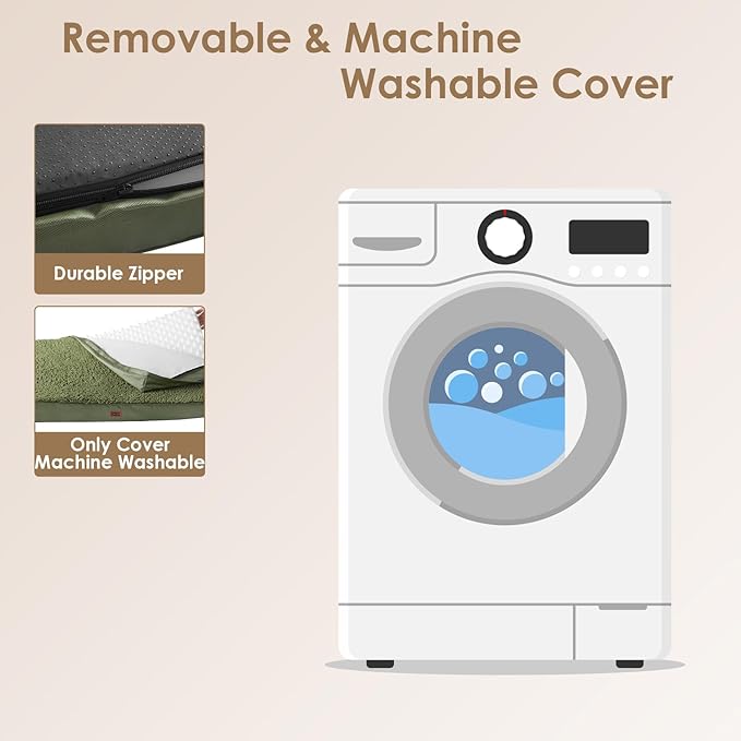 EHEYCIGA Orthopedic XL Dog Beds for Extra Large Dogs with Removable Washable Cover, Dark Green, 44x32