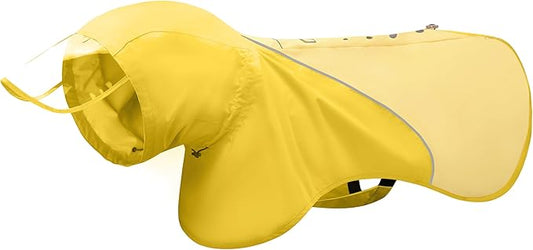 Slip-On Dog Rain Poncho, Quick & Easy to Wear Dog Raincoat, Unrestricted, Super Lightweight, and Waterproof Rain Jacket for All Breeds, Adjustable and Reflective (Yellow, XL)
