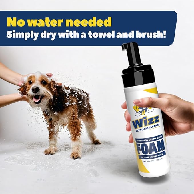 Muddy Mat® Wizz Dog Paw Foam – No-Rinse Pet Cleaner for Dogs Large & Small – Paw Dog Cleanser – Portable Grooming Solution – 7 fl oz