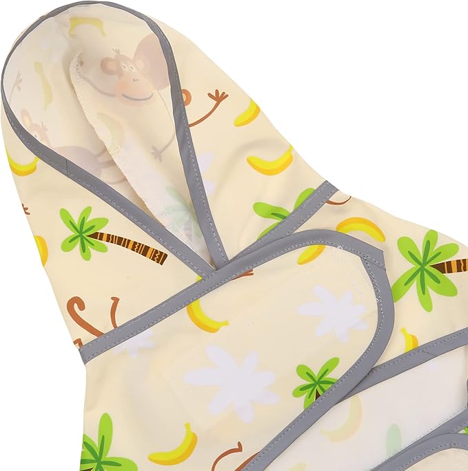 Dog Raincoat for Medium Dogs Waterproof Hooded Rain Jacket with Reflective Strips Leash Hole & Poncho Adjustable Fit (Monkey,L)