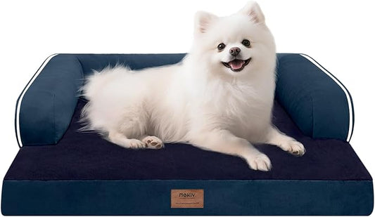 Small Dog Bed Orthopedic Washable Cat Bed Memory Foam Small Couch Sofa Indoor Comfy Pet Beds with Waterproof Removable Cover & Non-Slip Bottom