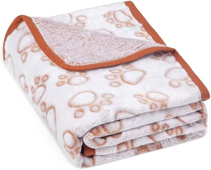Stuffed Brown Soft Dog Blanket for French Bulldog Gifts, 43 * 66 inches, Premium Brown Flannel Fleece Blanket, Newborn Puppy Kitten Boy Essentials