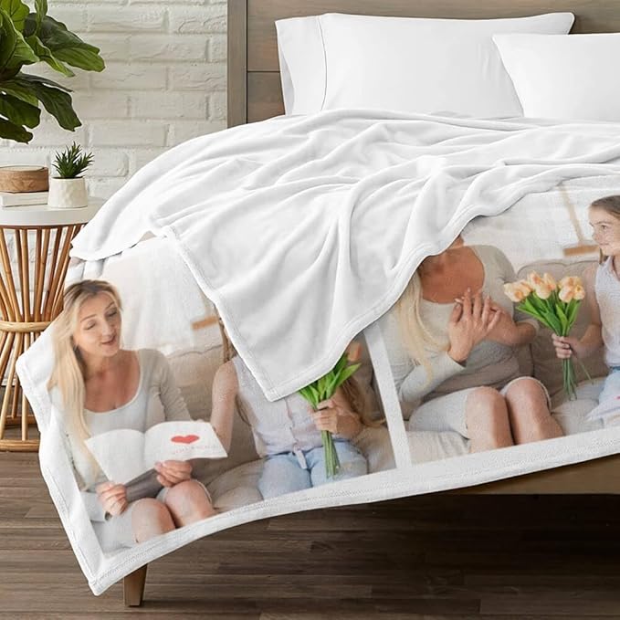 Personalized Mom Blankets, Custom Photo Blanket, Personalized Blanket with Photo, Customized Picture Blankets, Personalized Birthday Gifts for Mom, Baby, Kid, Family
