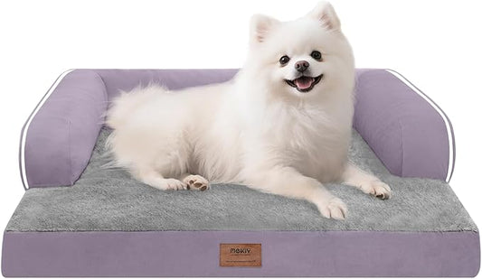 Small Dog Bed Orthopedic Washable Cat Bed Memory Foam Small Couch Sofa Indoor Comfy Pet Beds with Waterproof Removable Cover & Non-Slip Bottom