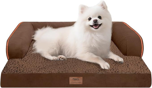 Small Dog Bed Orthopedic Washable Cat Bed Memory Foam Small Couch Sofa Indoor Comfy Pet Beds with Waterproof Removable Cover & Non-Slip Bottom