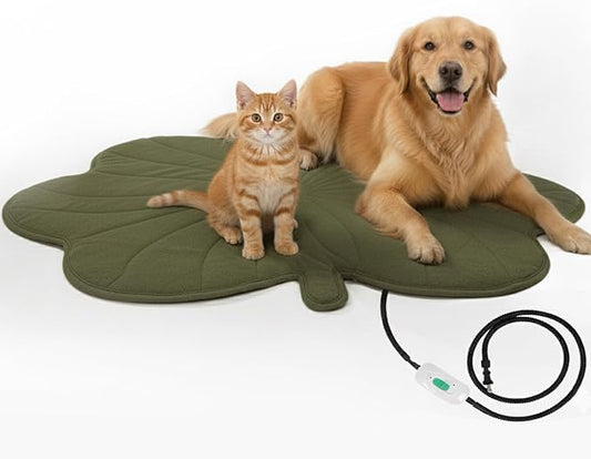 Green Clover Dog Heating pad (47"x36"), Obtained FCC and UL Dual Certification, Waterproof, Adjustable Temperature, Machine Washable,for Indoor/Outdoor Use, Suitable for Pets of All Ages