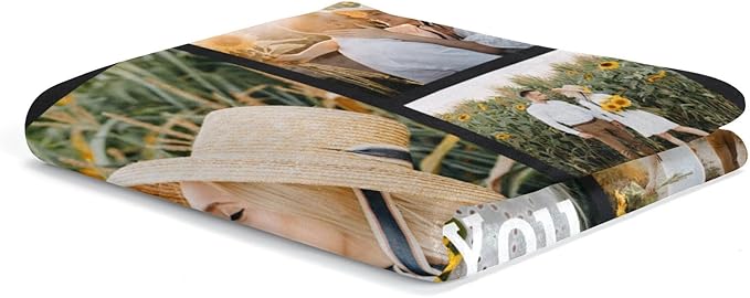 Custom Blanket with Photo, Personalized Blanket, Customized Photo Blankets, Customizable Blankets, Personalized Anniversary Birthday Gifts for Women Men Girlfriend Boyfriend Couple