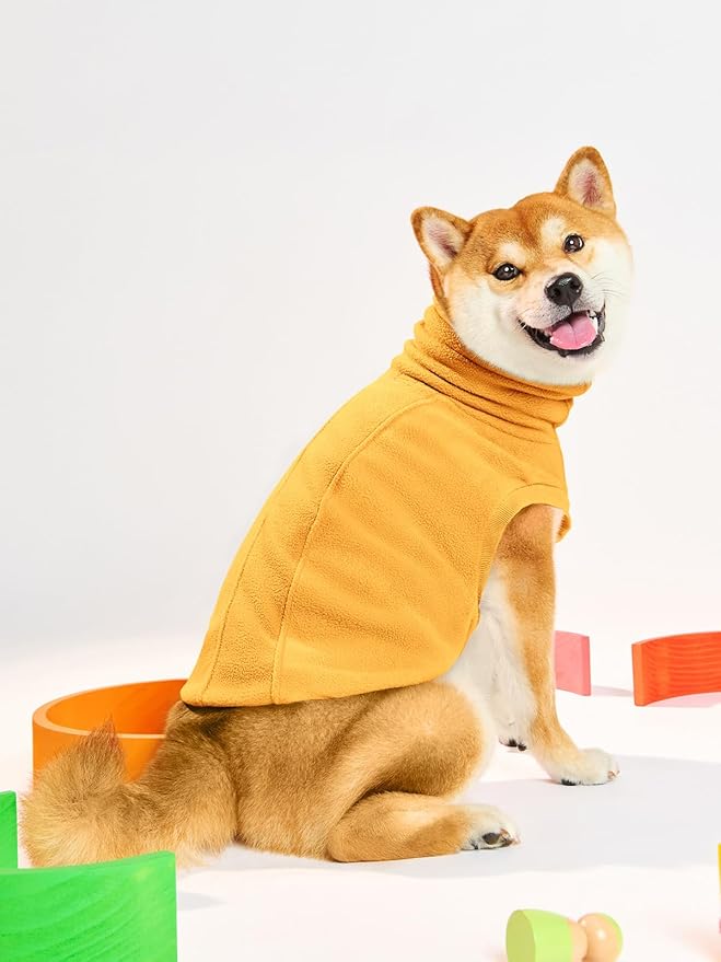 Haloumoning Fleece Dog Sweater Turtleneck Pullover Sweatshirt Pet Winter Warm Clothes