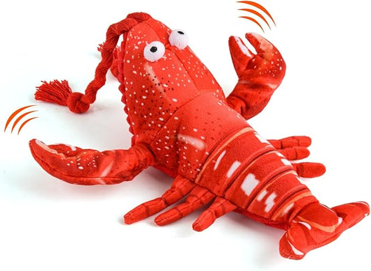 Flappy Lobster Cat Toy, Interactive Flapping Cat Toys for Indoor Cats, Touch Activated Pet Toys with Refillable Catnip, USB Rechargeable