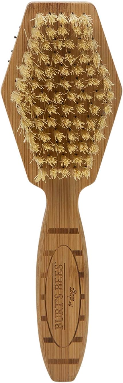 Burt's Bees for Dogs Double Sided Pin & Hemp Bristle Dog Brush | Best All-Purpose Dog Brush to Reduce Shedding | for Long & Short Haired Large Dogs, Bamboo