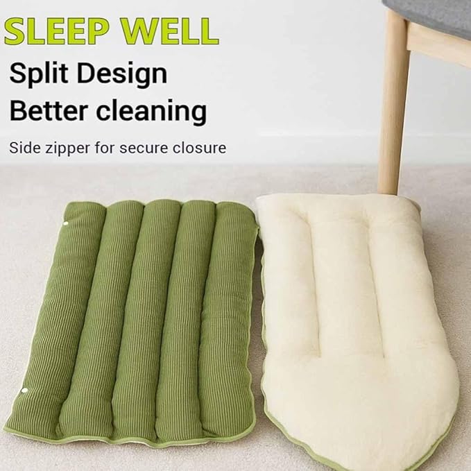 Cutypet Winter Cave, Cozy Monster Cat Bed, Warmth Cozy Comfort Plush Pet Cave with Removable Washable Cushion & Non-Slip Bottom - for Indoor Sleep (Green, S17.7 * 11.8 * 7.5in)