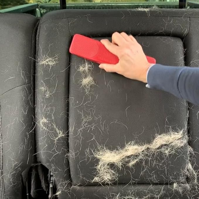 StripHair Gentle Groomer - Original for Dogs Pets 6-in-1 Shedding Grooming Massage (Soft Red)