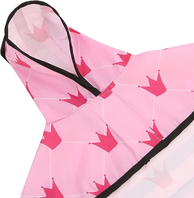 HDE Dog Raincoat Jacket Reflective Adjustable Hooded Pet Poncho Rain Coat with Leash Hole for Small to X-Large Dogs Princess - S