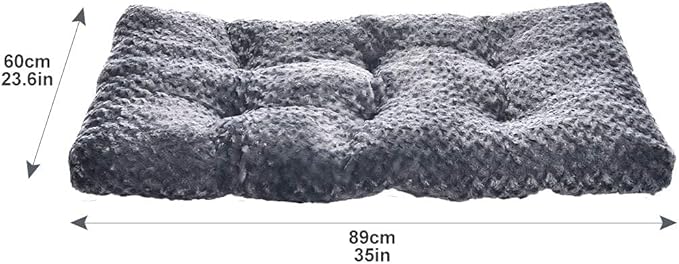 Amazon Basics Cat and Dog Bed and Crate Pad, Machine Washable, Indoor, 35 x 23 x 3 inches, Gray