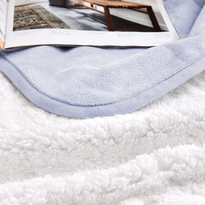 Waterproof Blanket for Bed Couch Sofa, Soft Liquid Pee Proof Pet Blanket for Dog Puppy Cat, Reversible Sherpa Fleece Furniture Protector (Lilac, 50x60 inches)