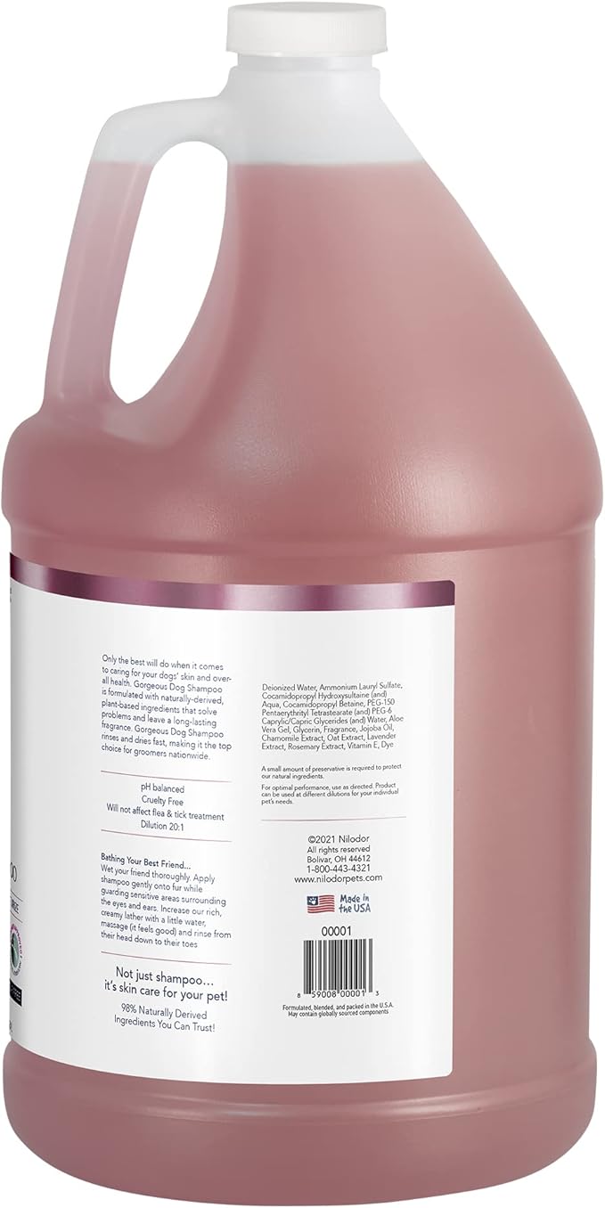 Bobbi Panter Gorgeous Dog Shampoo for Natural Brightening & Whitening, Naturally Derived Ingredients, Tear-Free, Salt-Free, Paraben-free, pH-Balanced, Peach Scent, 20:1 Concentrated Formula, 13 oz