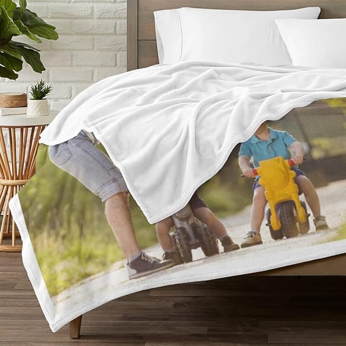 Personalized Dad Blanket, Custom Blanket with Photo, Customized Picture Blankets, Customizable Blankets, Personalized Birthday Gifts for Dad, Baby, Kid, Family