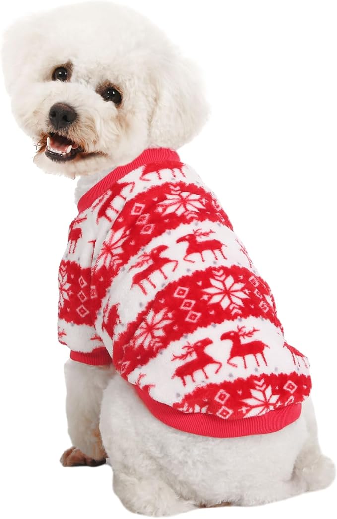 Dog Sweater, Dog Sweaters for Small Dogs, 2, 3 Pack Warm Soft Pet Clothes for Puppy, Medium Large Cat, Dogs Girl or Boy, Dog Shirt for Winter Christmas (Red+Navy, Medium)