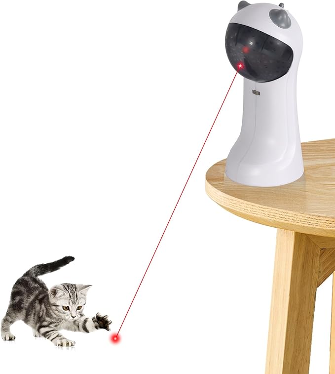 TBTeek Cat Toy Automatic Motion-Activated, USB Rechargeable, 5 Fun Patterns, Random Rotating Trajectory, 4 Speed Modes, Adjustable Light Angles for Indoor Cat Kitten Dog