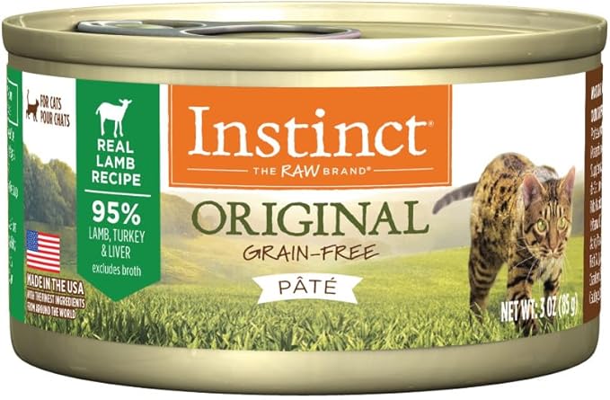 Instinct Original Pate Wet Cat Food, Grain Free Recipe - Real Lamb, 3 oz. Cans (Pack of 24)
