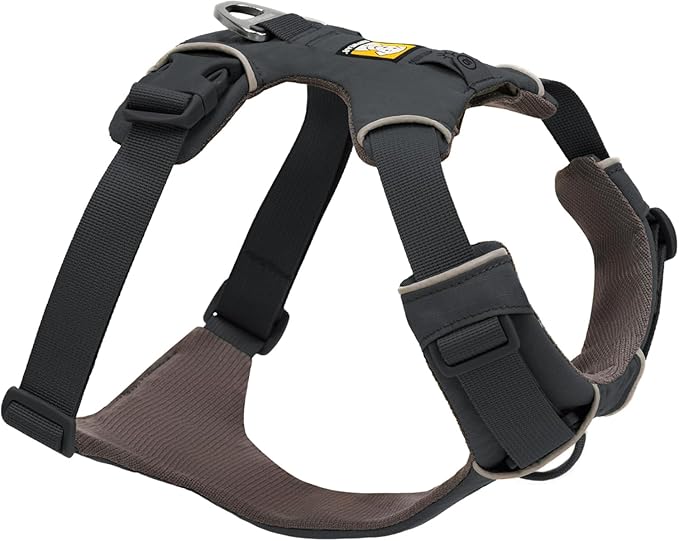 Ruffwear, Front Range Dog Harness, Reflective Soft Padded Everyday Harness with Dual Leash Clips, Adjustable and Lightweight Fit for Training or Walking for All Dogs, Basalt Gray, Large/X-Large