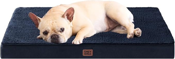 EHEYCIGA Orthopedic Medium Dog Beds for Small Dogs with Removable Washable Cover for Crate, Navy, 30x20
