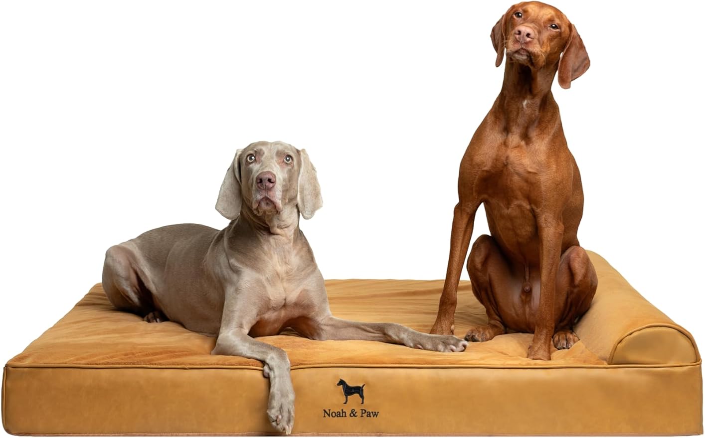 NOAH & PAW Giant Dog Bed XXL 55x45x9.5 Inch, Orthopedic Dog Beds, Eggshell Memory Foam Infused with Cooling Gel, Waterproof, Machine Washable, Includes Inner Cover (Faux Leather)