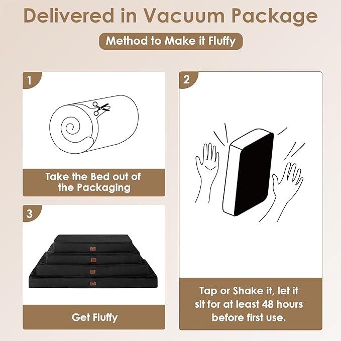 EHEYCIGA Waterproof Dog Bed Memory Foam 30x20, Orthopedic Dog Beds Mat for Medium Dogs with Removable Cover, Black