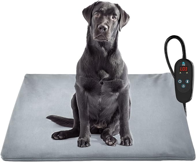 Pet Heating Pad Temperature Adjustment Anti-bite Puppy with Timer Cat Dog Heating Pad Indoor Waterproof Pet Warming Electric Heated Bed Mat Dog