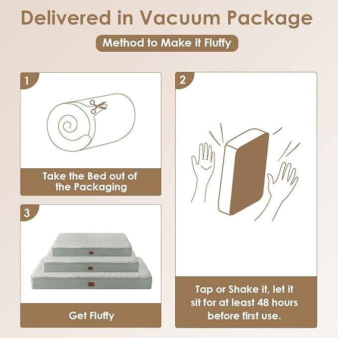 EHEYCIGA Orthopedic XXL Dog Beds for Jumbo Dogs with Removable Washable Cover for Crate, Greyish Green, 47x29