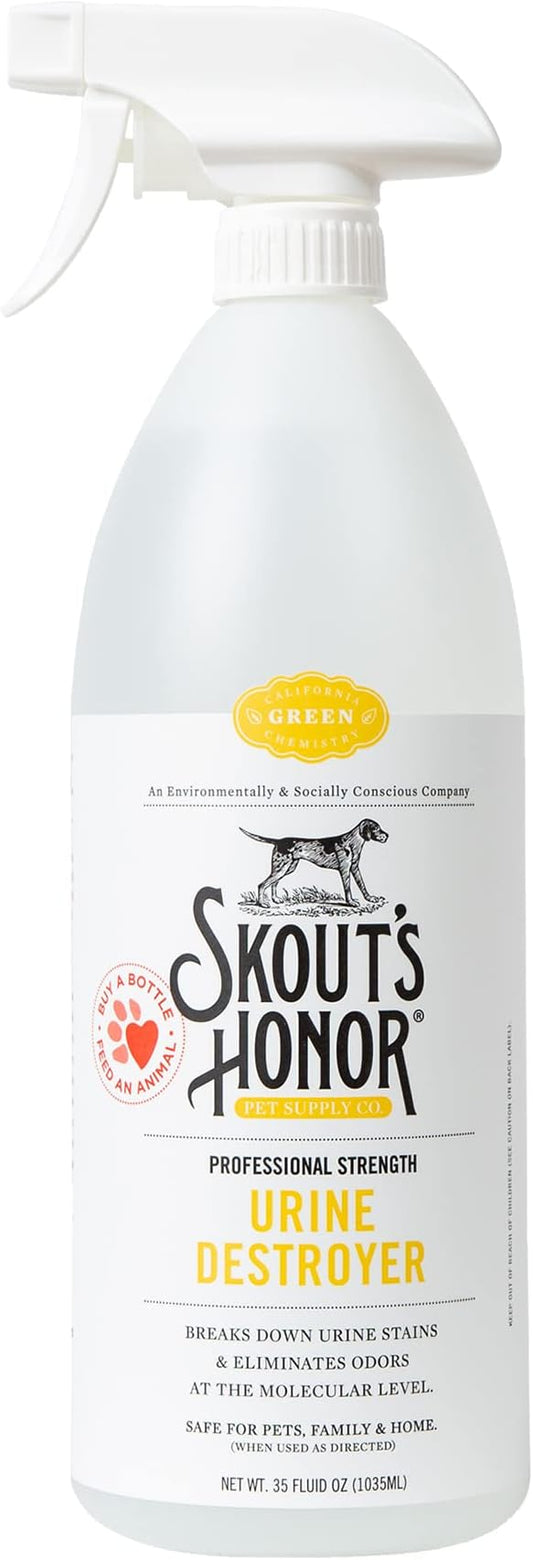 Skout's Honor Dog Urine Destroyer, Professional Strength, Plant-Powered, Cruelty-Free Urine Eliminator for Carpets and Indoor Living Spaces, 35 oz