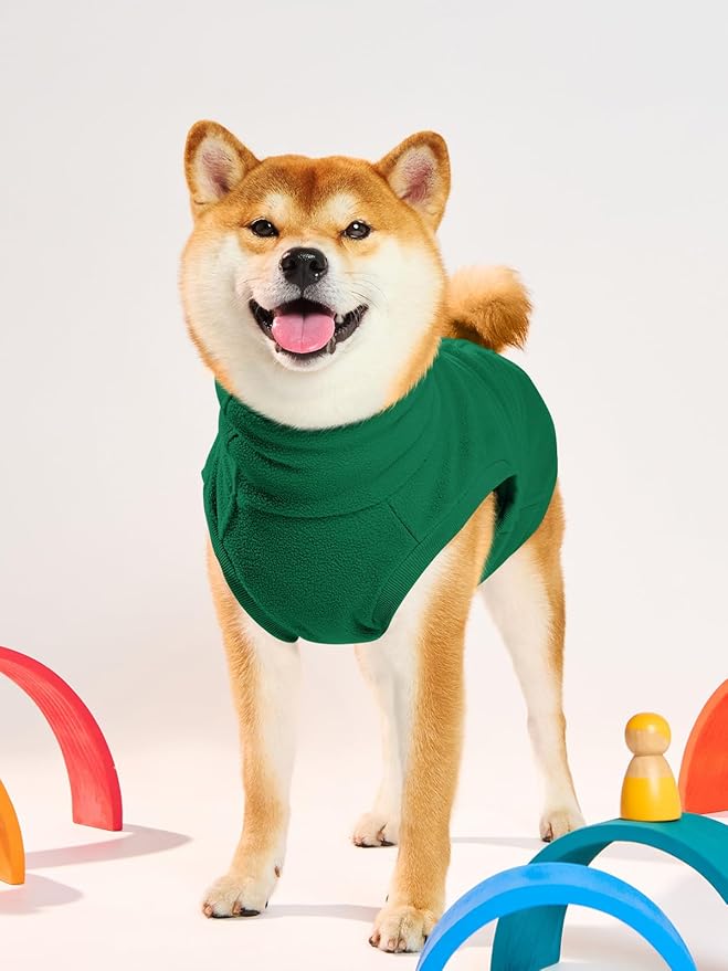 Haloumoning Fleece Dog Sweater Turtleneck Pullover Sweatshirt Pet Winter Warm Clothes