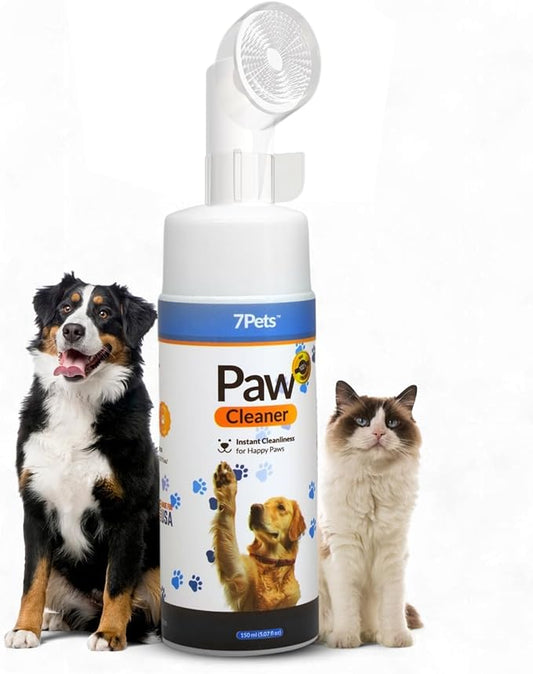 Paw Cleaner for Dogs & Cats | Gentle Dog Paw Washer | No Rinse Foaming | Unscented | Pet Foot Cleaner with Built-in Silicone Brush for Muddy Paws | Puppy & Kitten Paw Wash | 5 fl oz