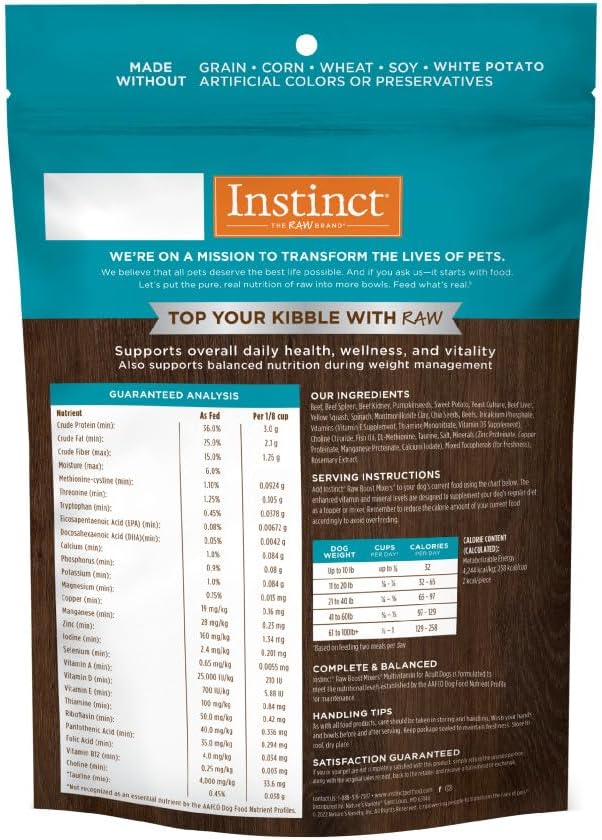 Instinct Raw Boost Mixers Multivitamin for Adult Dogs Freeze-Dried Food Topper, 12.5 oz. Bag