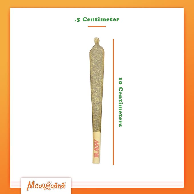 Meowijuana Catnip Rollies King Size | Hand Harvested and Rolled Dried Premium Ground Catnip | High Potency | Grown in North America | Feline and Cat Lover Approved