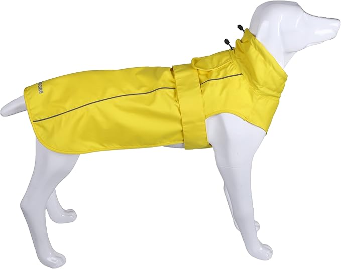 Adjustable Waterproof Dog Raincoat for Dogs,Lightweight Pet Rain Jacket Puppy Clothes with Reflective Strip for Small Medium Large Dogs (Yellow, Large)