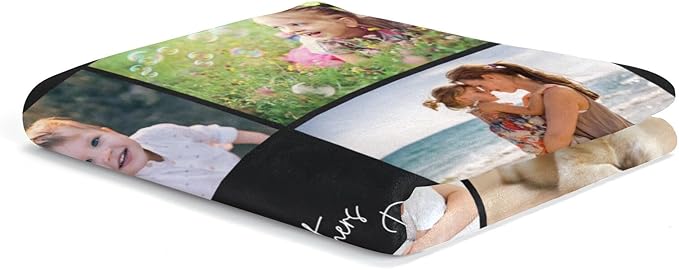 Personalized Blanket with Photo, Custom Blanket, Customized Picture Blankets, Customizable Photo Blankets, Personalized Mothers Day Birthday Gifts for Mom, Baby, Kid, Family