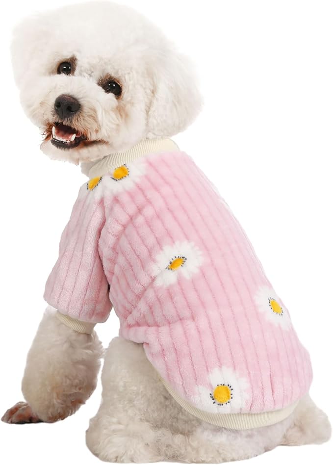 Dog Sweater, Dog Sweaters for Small Dogs, 2, 3 Pack Warm Soft Pet Clothes for Puppy, Medium Large Cat, Dogs Girl or Boy, Dog Shirt for Winter Christmas (Pink+Purple+Yellow, XX-Small)