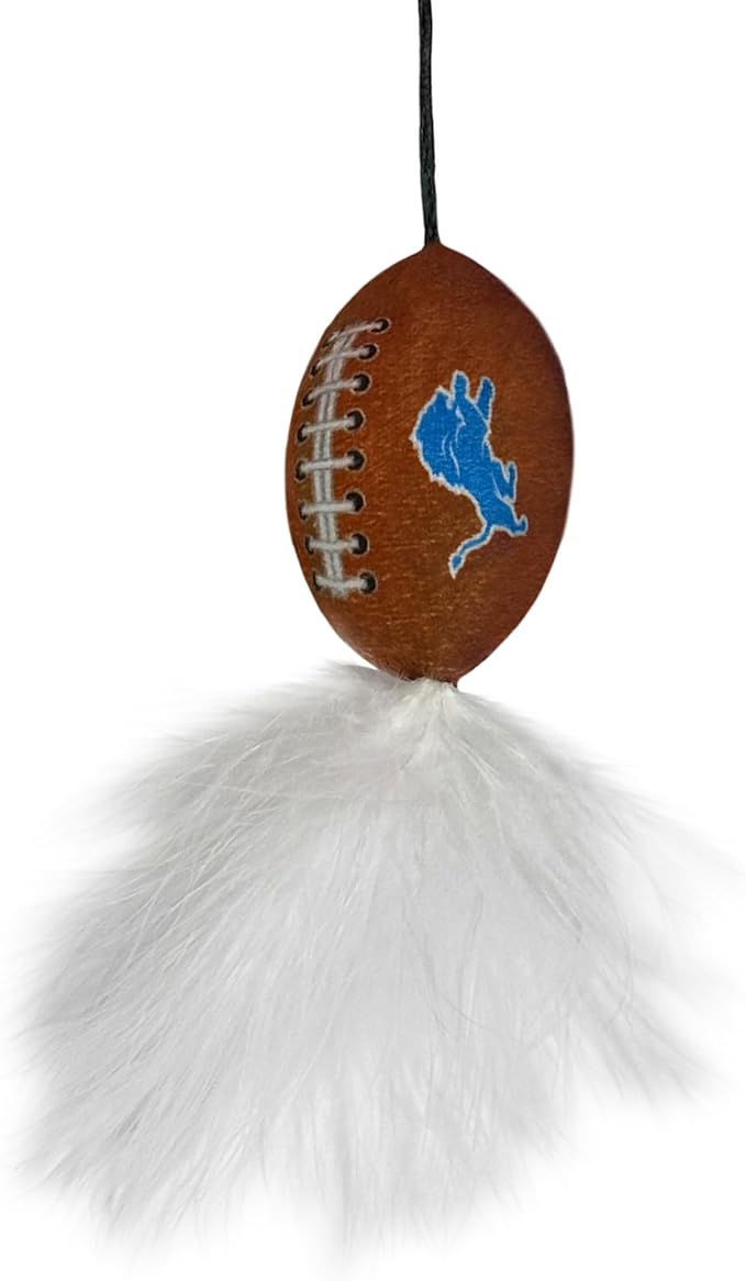 NFL Detroit Lions Cat Tunnel Tube Toy with Plush Football Catnip and Feathers Collapsible Tunnel for Cats to Play, Peek and Hide, Sporty & Fun Cat Tunnel Toy with Team Logo All-Over Design!