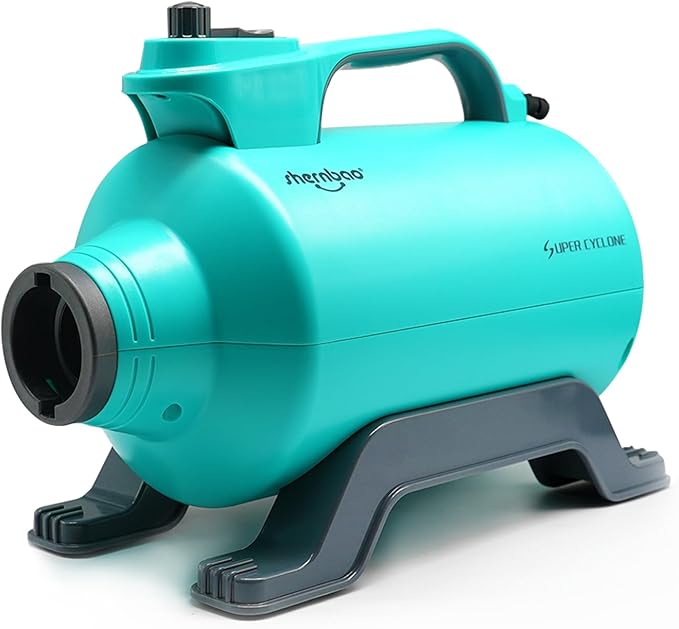 High Velocity Professional Dog Pet Grooming Hair Drying Force Dryer Blower 5.0HP (Super Cyclone) SHD-2600P (Green)