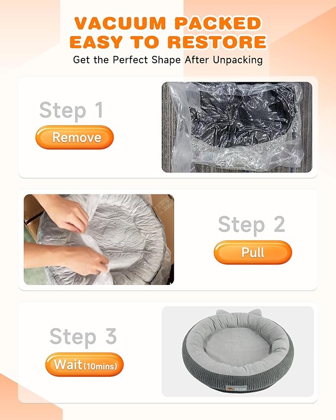 Heated Cat Bed Indoor Pets – Adjustable Temperature 86-131℉ Cat Heating Pad with Timer, Chew Resistant 87 Inch Cord, Washable Cover, Round Cozy Donut Pet Bed for Small Cats Kittens Dogs